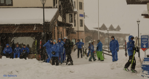 Снег и оснежение на горнолыжном курорте Роза Хутор, красная поляна 23 декабря 2014